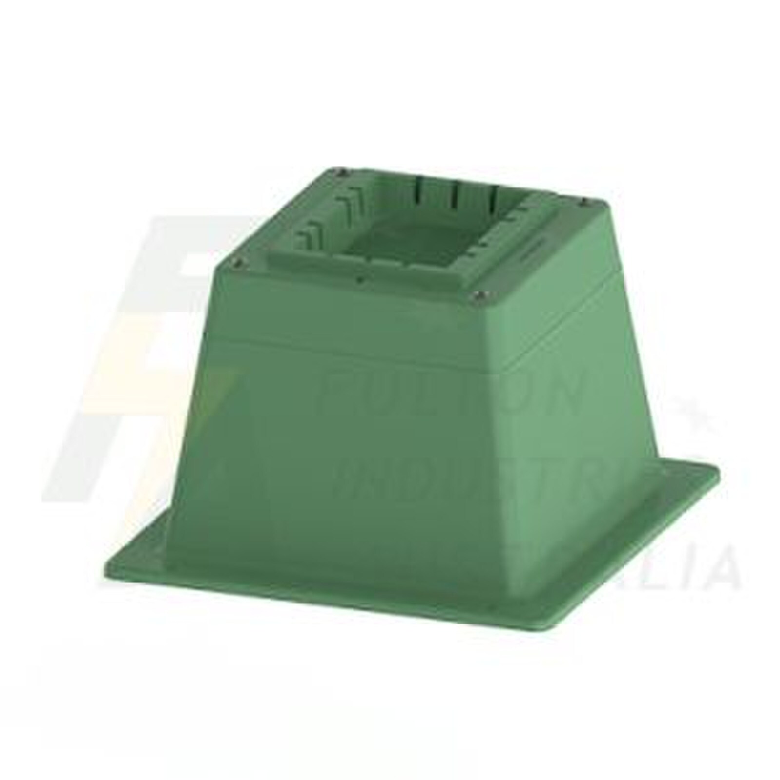 Green base used with short and tall green poly pillars completer with allen key type security bolts